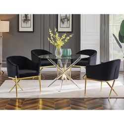 Gorgeous, Five Piece, Modern Dining Set 5 Chairs + Table