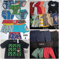 SIZE 6 BOY SUMMER CLOTHES (ROPA PARA NIÑO TALLA 6 AÑOS)