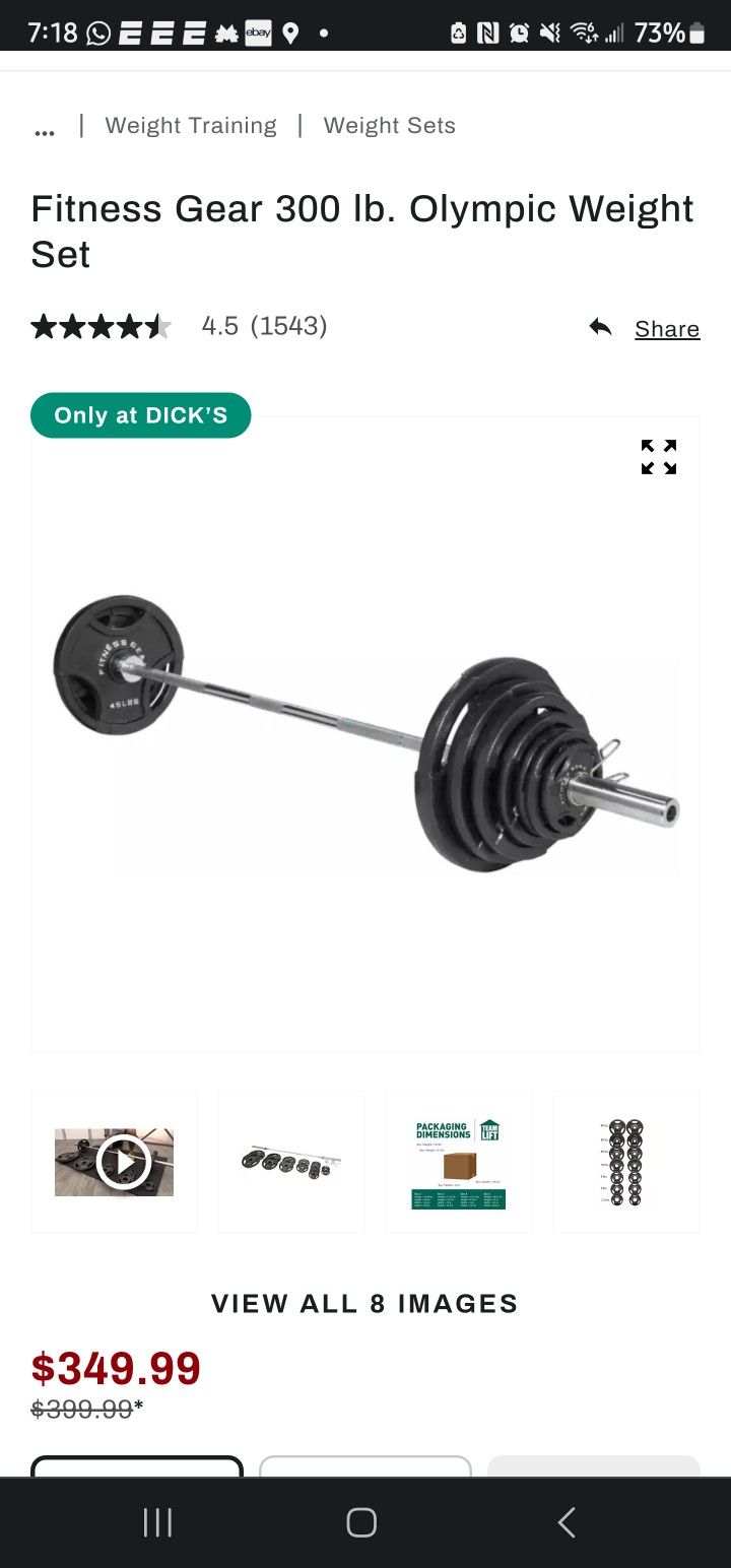 Fitness Gear 300 lb. Olympic Weight Set for Sale in Riverside CA OfferUp