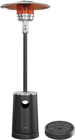 EAST OAK 50,000 BTU Patio Heater with Sand Box, Table Design, Thicker Stainless Steel Burner, Wheels, Triple Protection System, Propane Outdoor Heater