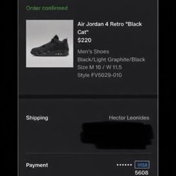 Jordan 4 black cats size 10 mens located in 77041 HTX