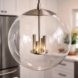 Large Modern Glass Globe Pendant Light 