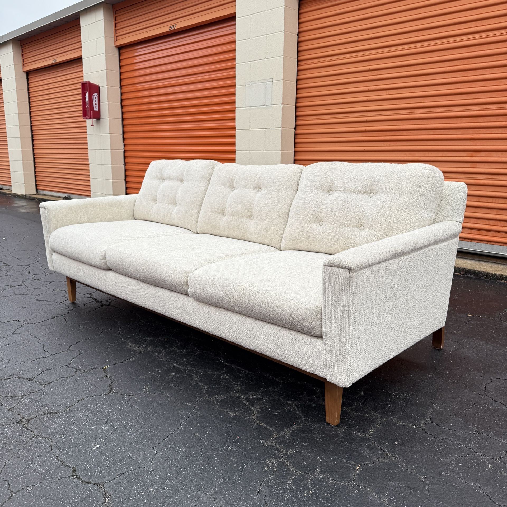 Free Delivery - Modern Wood and Cream Sofa Couch