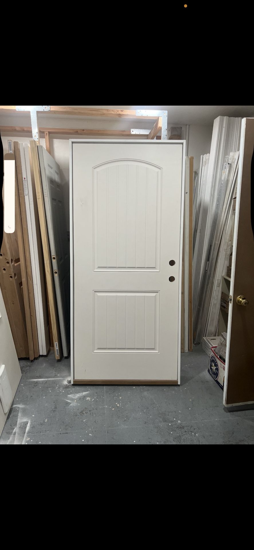 Exterior front door fiberglass entry door 36”x80”Santa Fe style with frame I have a standard front door measuring 36x80”This is a fiberglass door kn