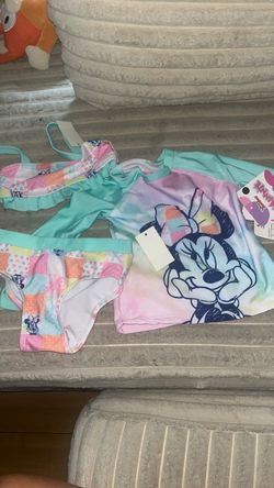 Baby girl Minnie Mouse swim set