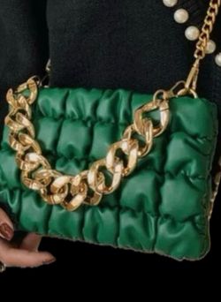 Green and Gold Plushed Purse