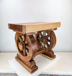 Hand Carved Wheel Table