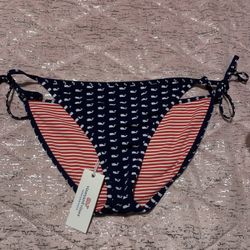 Nwt Womens  Medium Vineyard Vines Red White Blue Patriotic Bikini Bottoms 