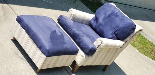 Newly Reupholster Chair with Ottoman