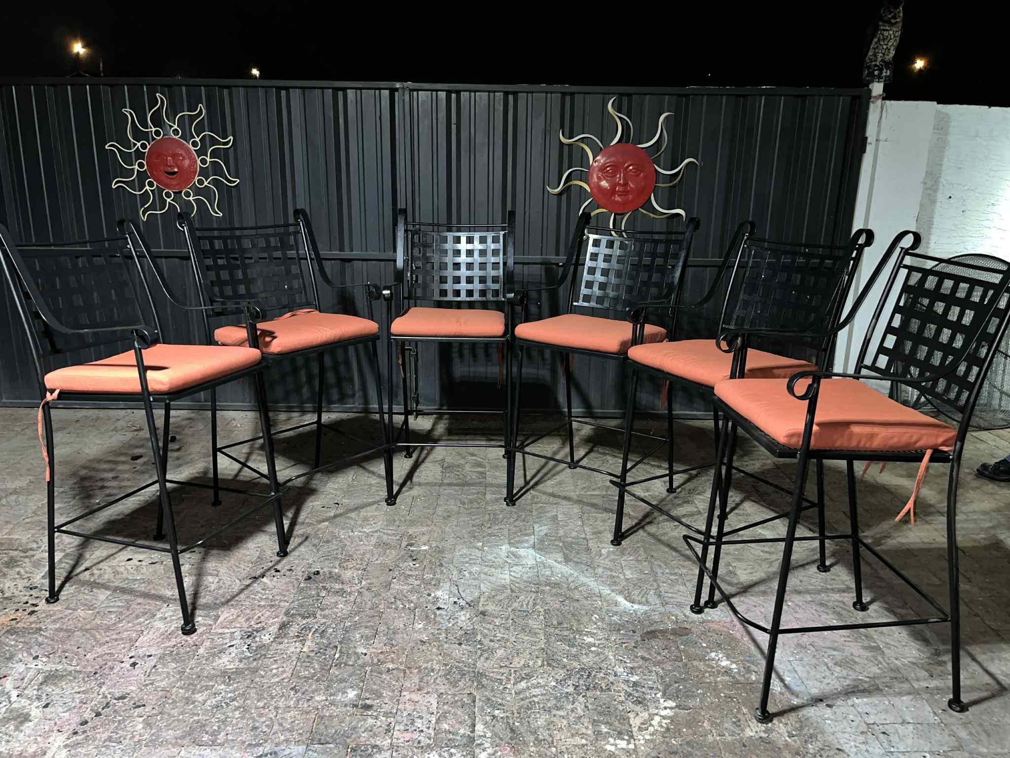6 Tall Metal Patio Chairs