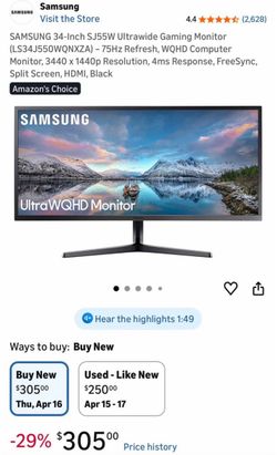 Samsung 34” Gaming monitor