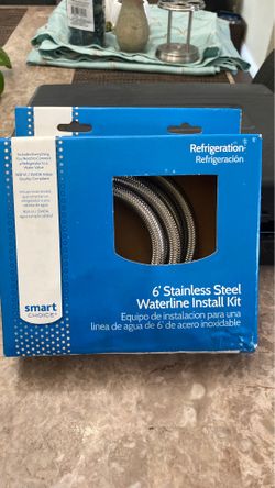 Stainless steel refrigerator waterline kit