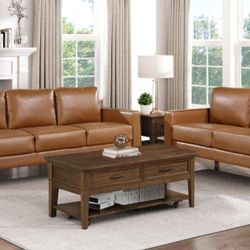 Malcolm Caramel Sofa & Loveseat