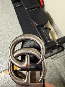 Authentic GG logo dual sided belt 95 inches with twisting buckle