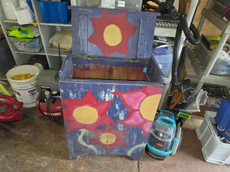 Hand-Painted Wooden Storage Box