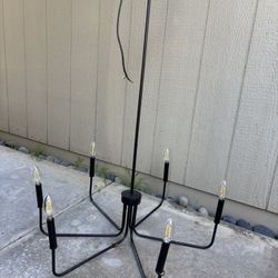 Modern Black 6-Light Chandelier / Ceiling Light Fixture