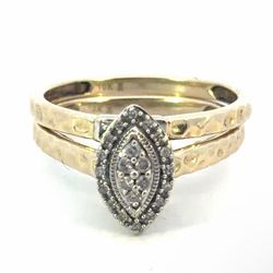 Woman’s Ladies 10k Yellow Gold Diamond Bridal Set Engagement and Wedding Band Ring .25 CTW Size 7 GP3113442