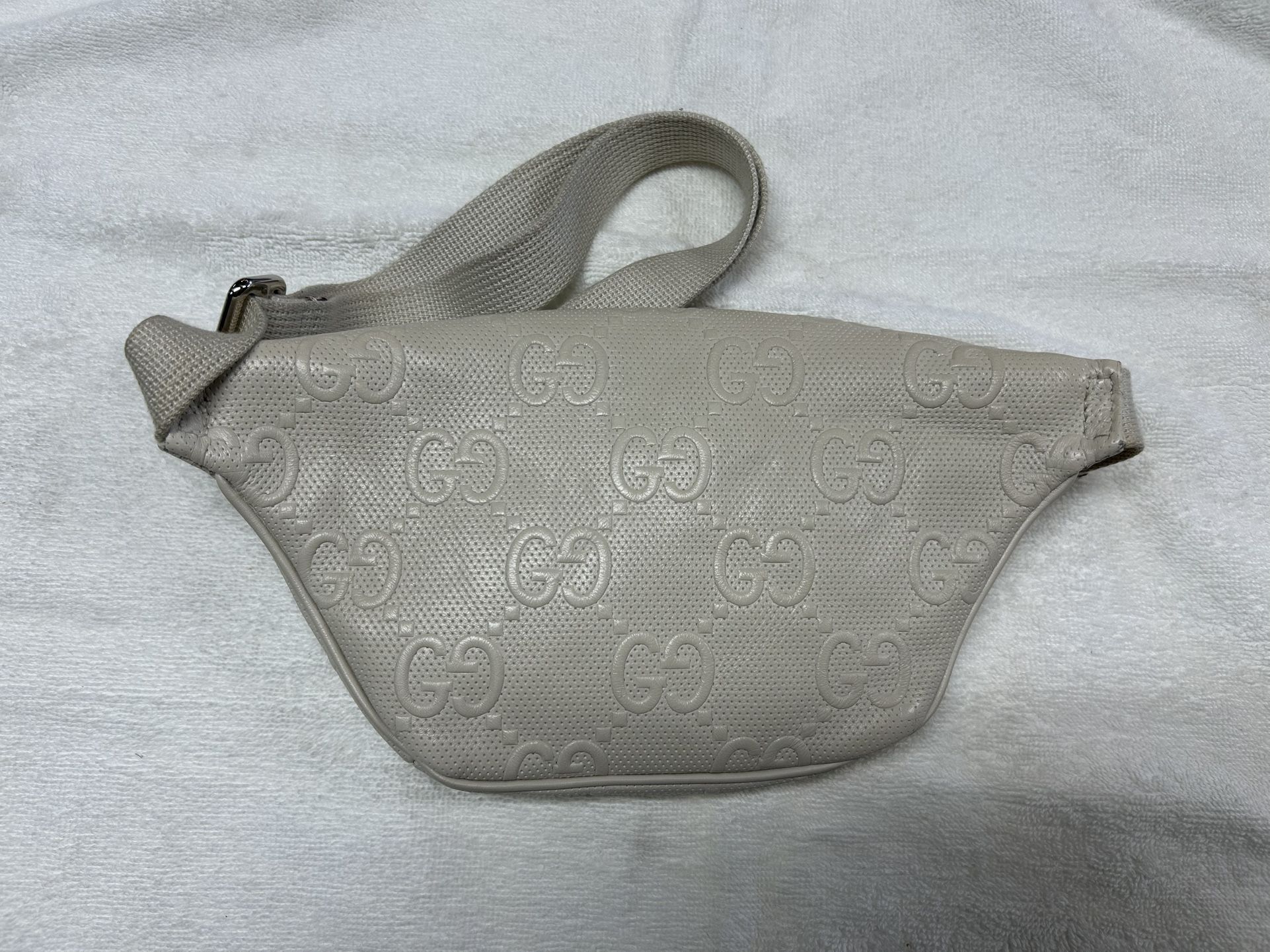 Gucci White GG Perforated Bumbag