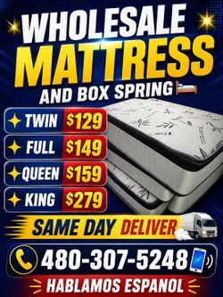 King. Queen. Full. Twin. Mattress and box spring 😴same day deliver