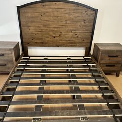 Queen Bed frame and nightstands