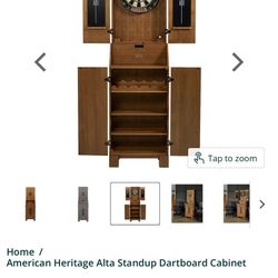BRAND NEW ALTA STANDUP DARTBOARD CABINET-BRUSHED WALNUT - RETAIL: $1275