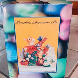 Porcelain Bunny Trinket Box