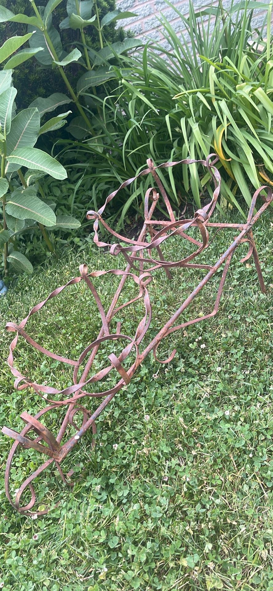 Vintage Wrought Iron plant pot holder Gardencheck more pictures