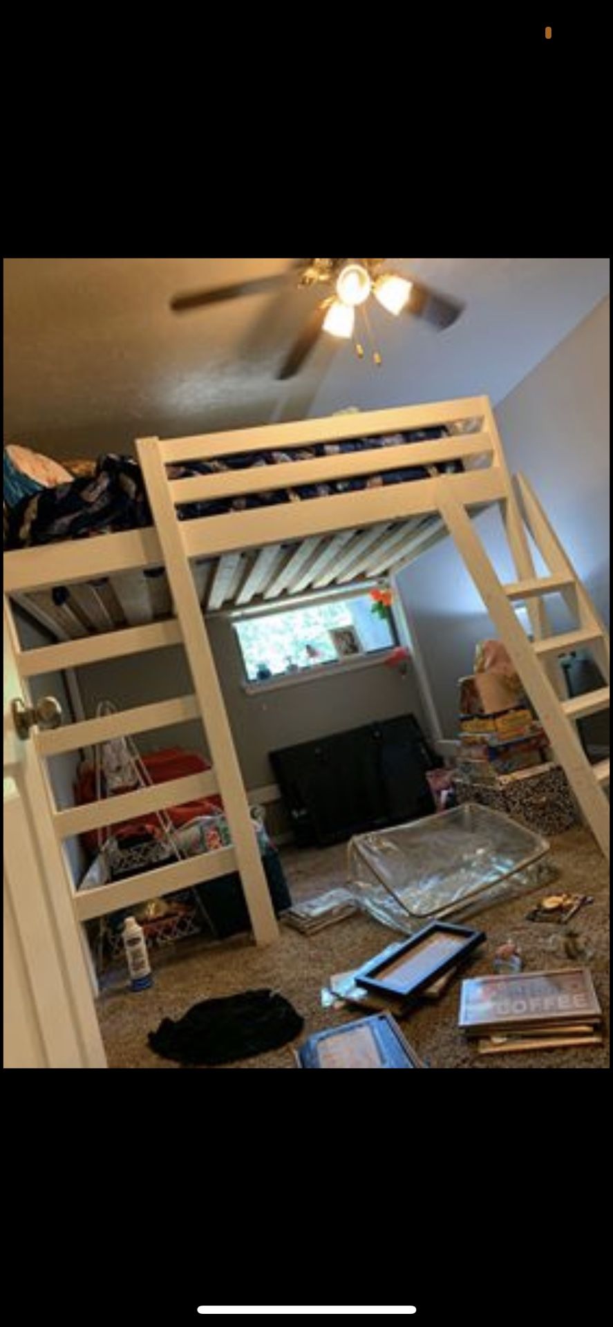 Custom built full size loft bed