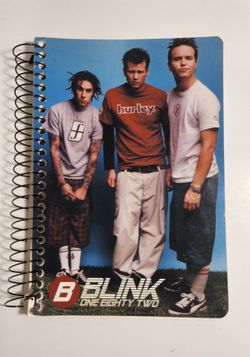 Blink-182 Enema Of The State Notebook 2000 Travis Barker Mark Hoppus Tom DeLong. Item shows wear and some writing.