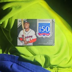 2019 Ozzie Albies 150th Year Commemorative Patch Card 