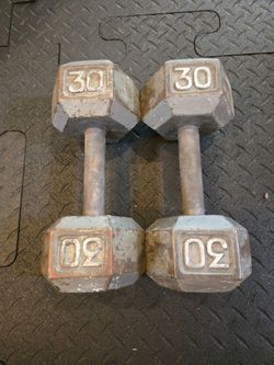 30lb Metal Hex Dumbbells
