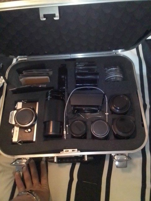 Minolta XD5 35 mm Camera with Several Assessories