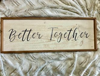 Better Together Framed Wood Sign