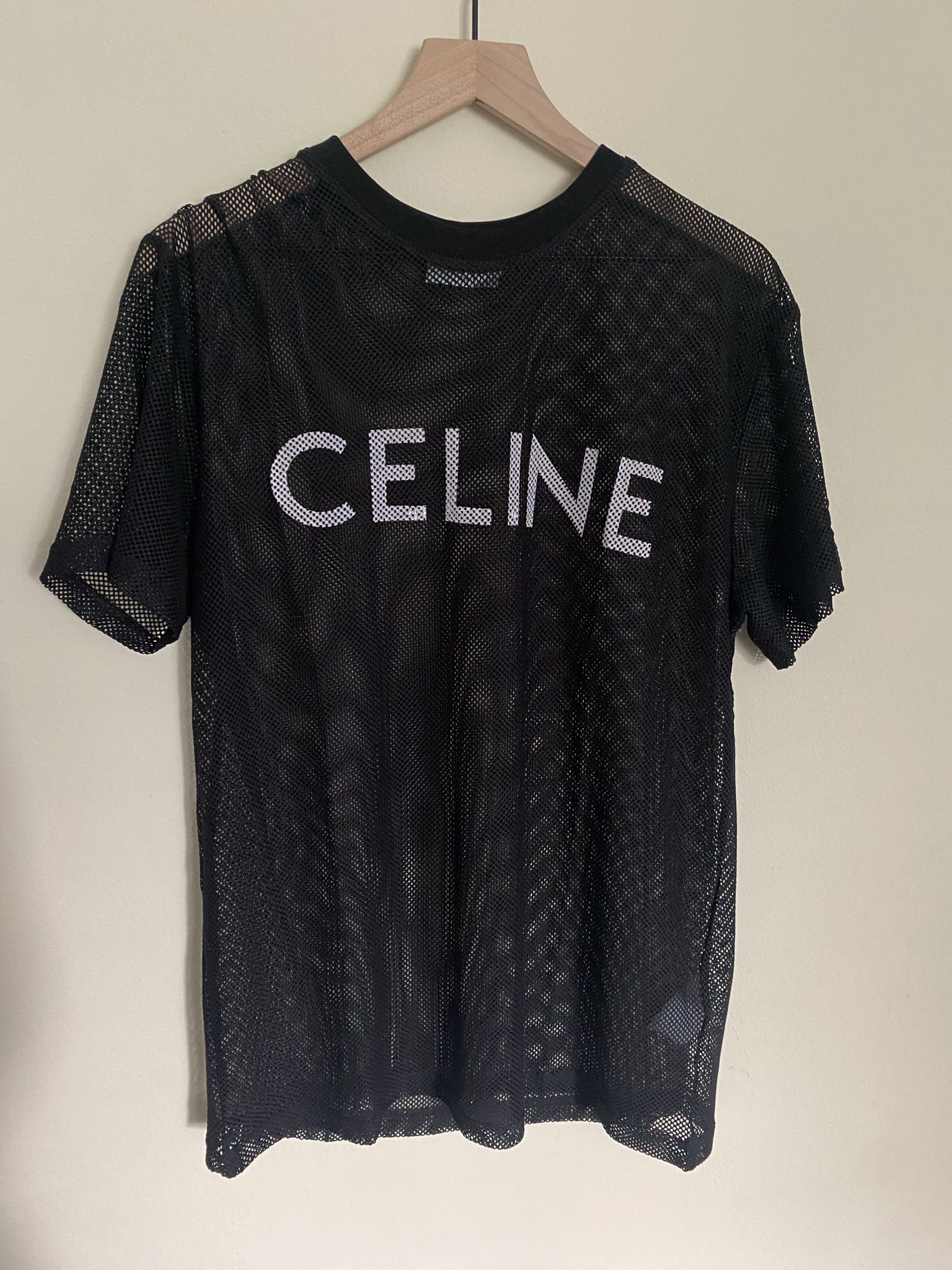Celine Fishnet Jersey T-shirt