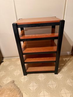 5-Tier Heavy Duty Audio Rack / Media Component Stand – Cherry & Black Finish