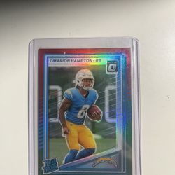 2025 Panini Donruss Football Omarion Hampton Rated Rookie Green & Red 