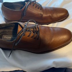 Aston Grey Collection Sz 8 Orlando; Brown Leather Oxford Style Lace-Up Dress Shoes