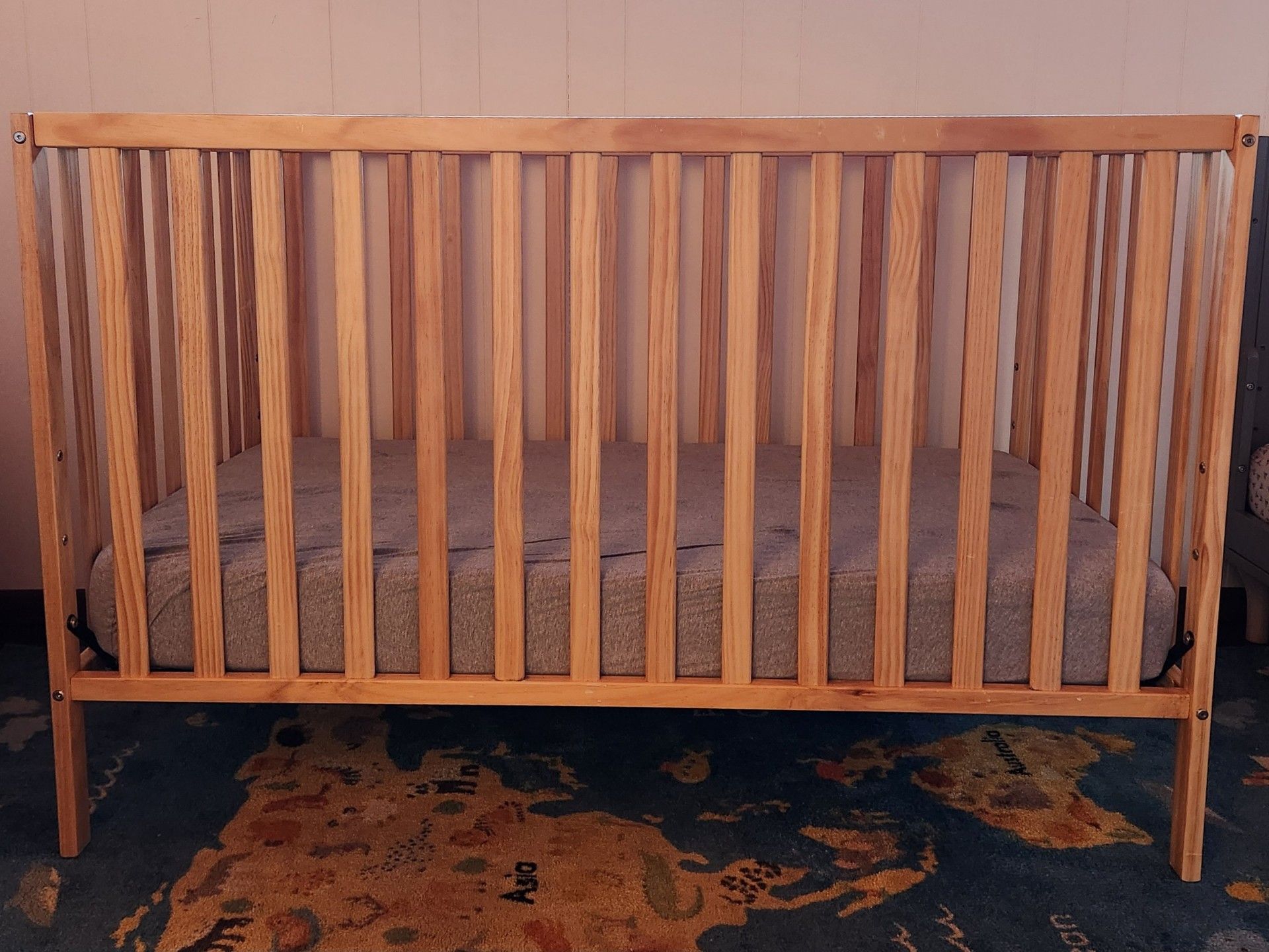 Wooden Baby Crib with mattress