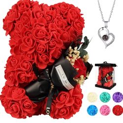 Brand: K KYMAKE Valentines Gifts for Her, Valentines Rose Bear, Rose Teddy Bear, Gifts for Women, Valentines Gifts for Kids, Birthday, I Love You Neck
