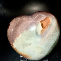 Ocean Jasper Polished Crystal Heart Carving 