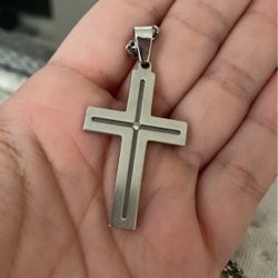 Zales Stainless Steel Mens Cross