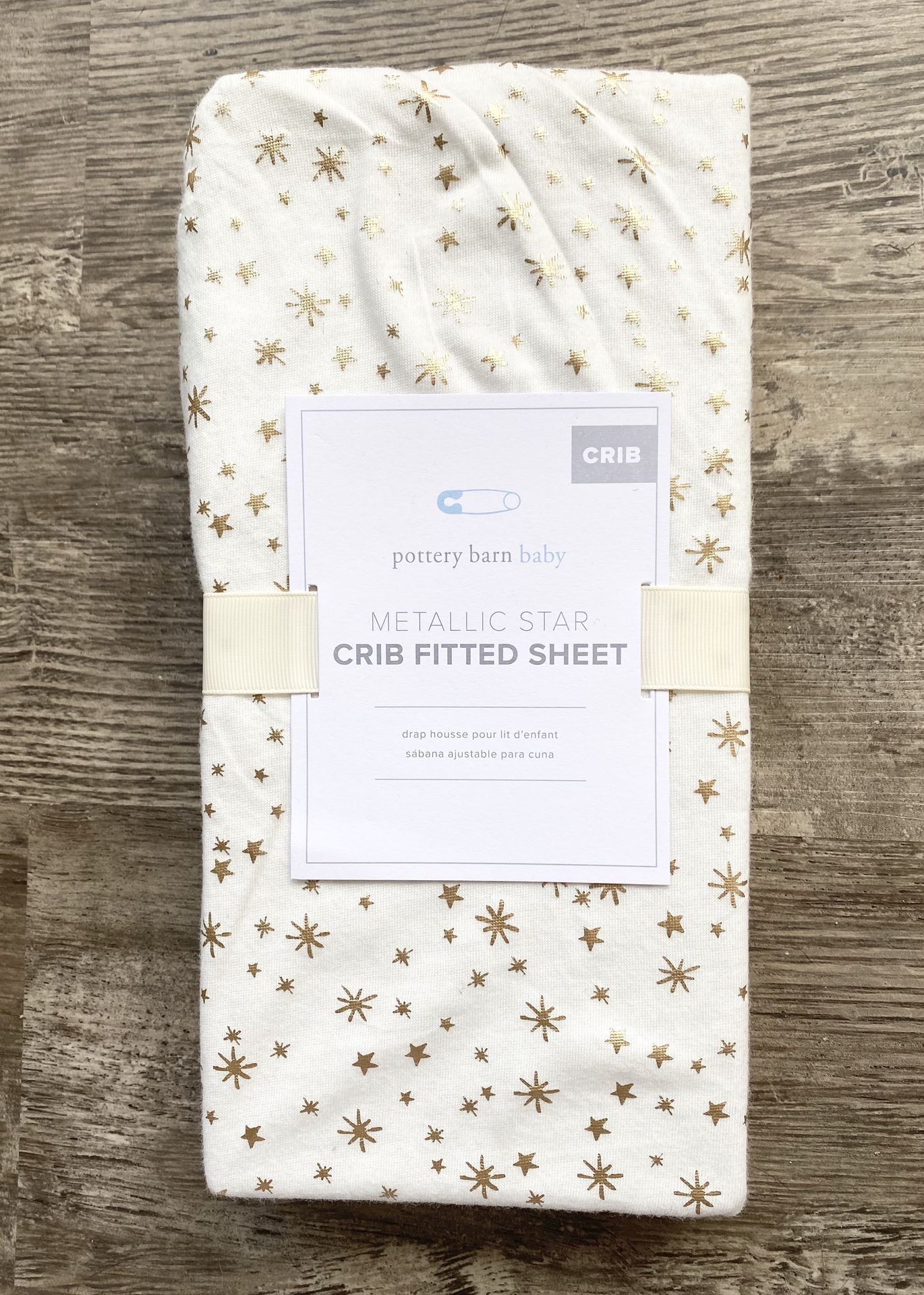 Pottery Barn Kids Metallic Star Crib Fitted Sheet - Retail $39 NWT *Reduced