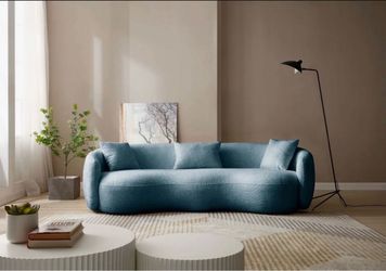 Curved Boucle Sofa