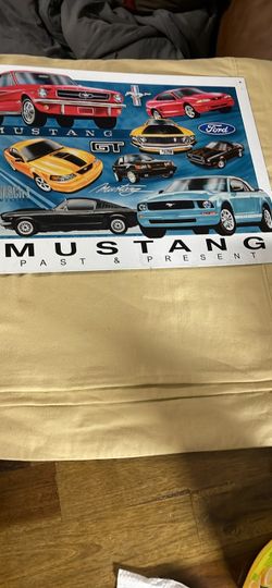 Mustang chronology metal sign