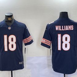 Men's Chicago Bears #18 Caleb Williams Navy