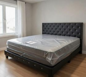 KING SIZE Bed Frame With Mattress And Box Spring Set Black Diamond BED Frame // CAMA KING NUEVA 
