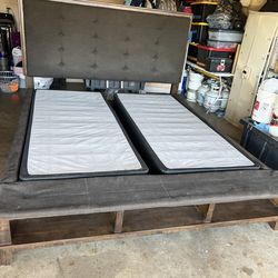 Cama Cal King size  con sus 2 bases de colchón
