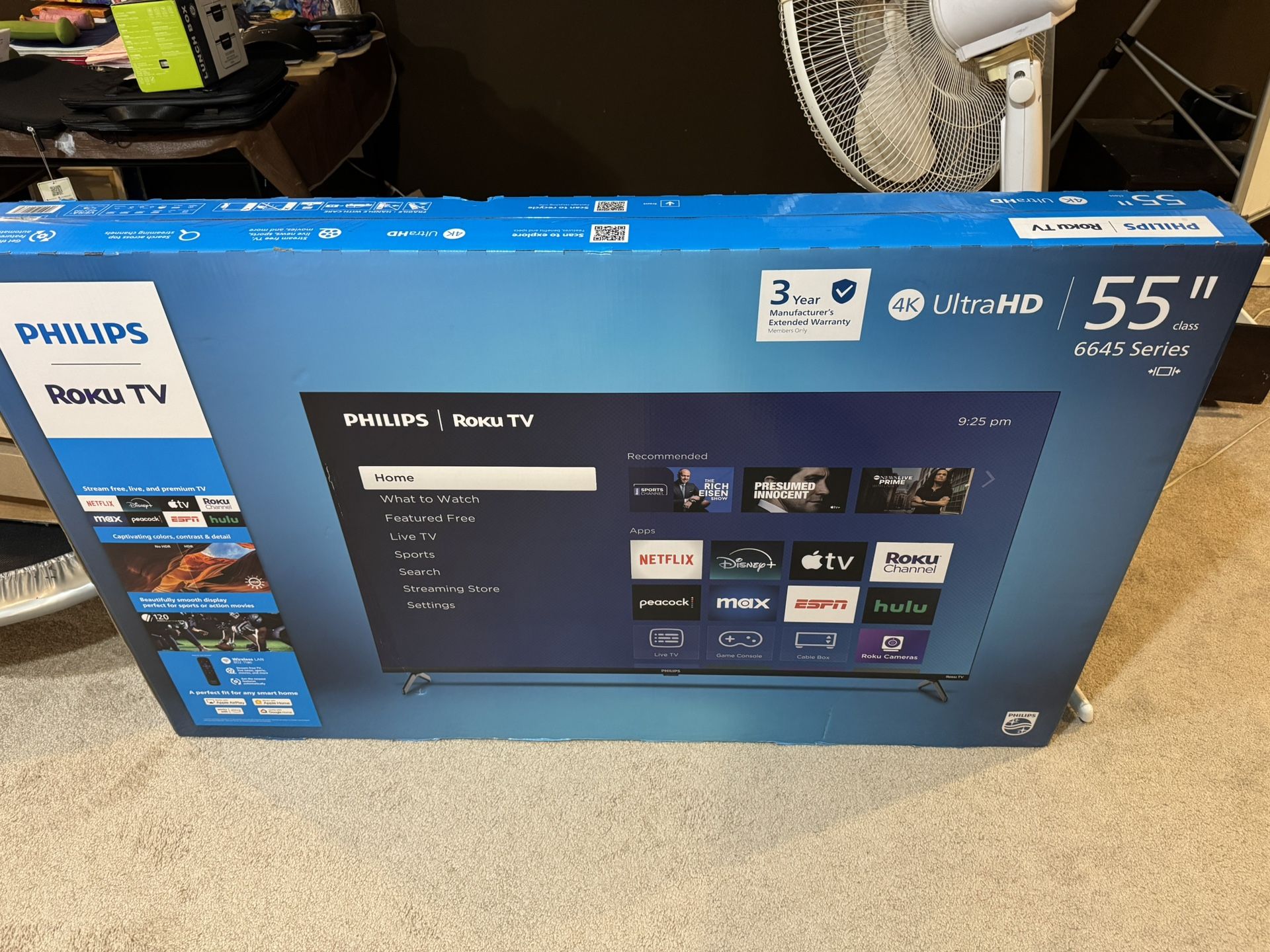 Philips - 55” Class 6645 LED 4K UHD Smart Roku TV