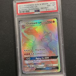 Charizard GX Rainbow Hyper Secret Rare PSA Graded 8 *MINT* Pokémon Card 2017 Sun Moon Burning Shadows 150/147 Pokemon Slab FA Full Art Zard CGC