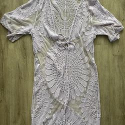 Elegant Cardigan Cover-Up Light Purple 